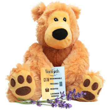 Bear Hugs - Microwavable & Weighted Plush Stuffed Animal - Heated Plushie for Warmth - Cute, Soft, Cozy Toy for Adults & Children (Boys, Girls