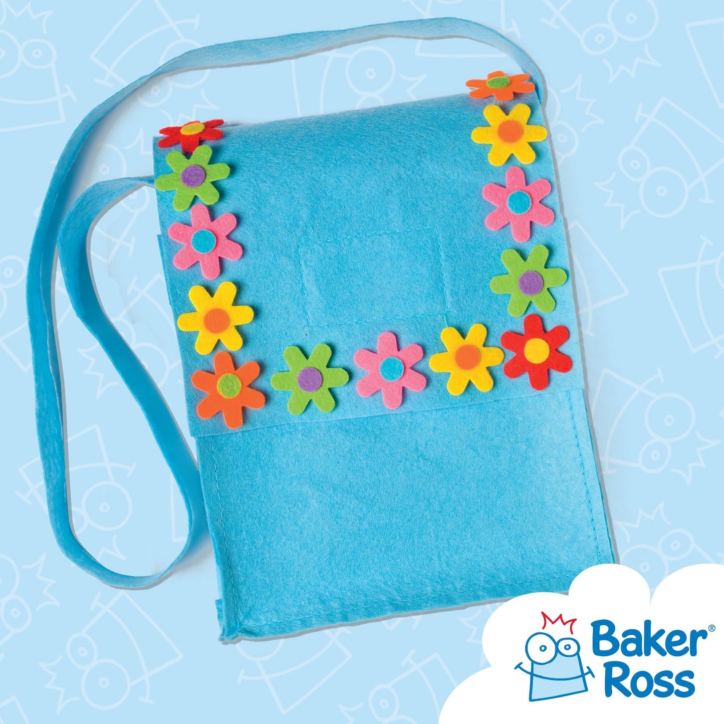 Baker Ross - EV1563 Self Adhesive Flower Felt Stickers, For Kids to Decorate Collage, Cards & Craft (Pack of 60), 3cm, Assorted