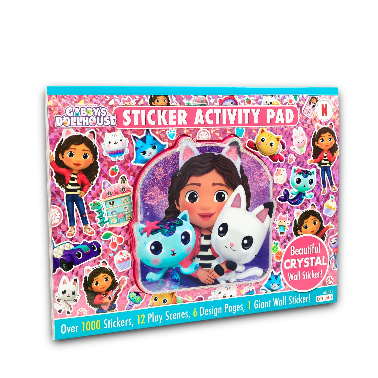 Gabby's Dollhouse Create-A-Scene Over 1000 Stickers Activity Pad to Color - Gabby's Dollhouse Sticker Play Scene Book (10 x 14 Inches)