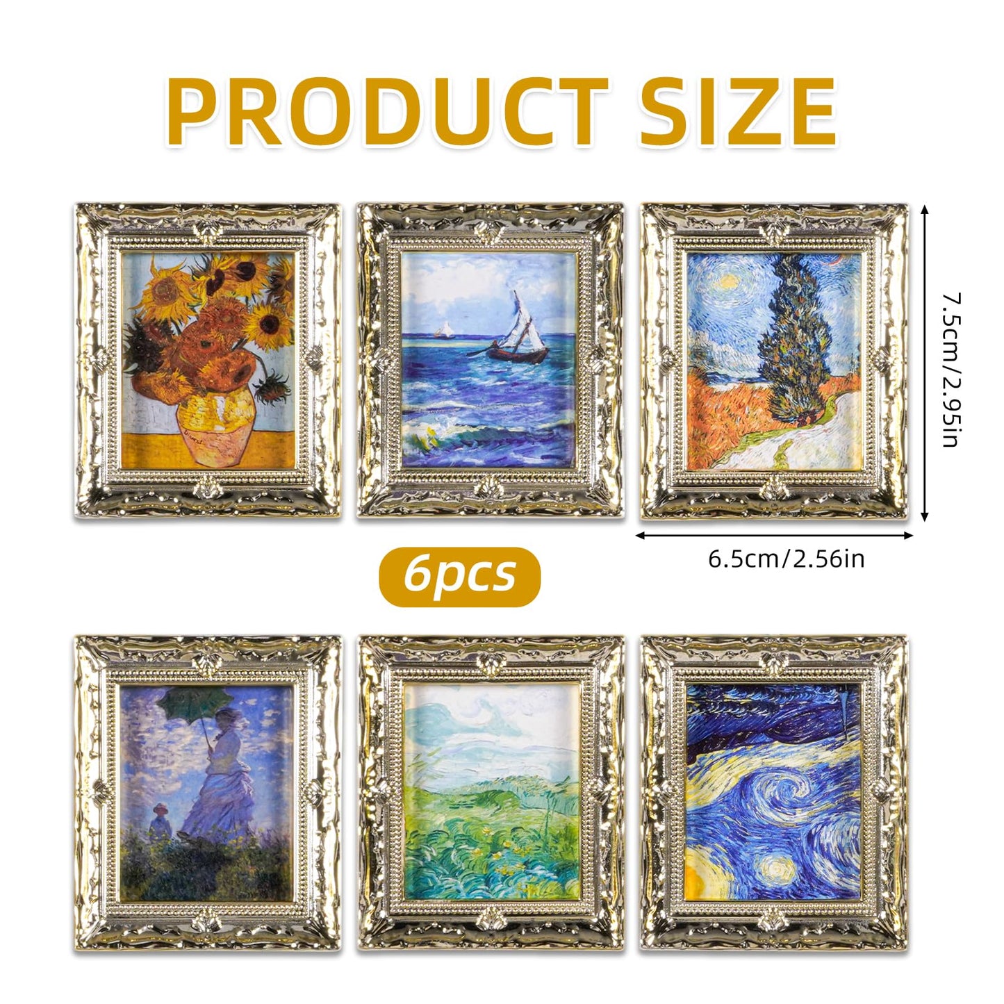 JHGCVX Miniature Dollhouse Accessories for Dollhouse Furniture on 1:12 Scale, Dollhouse Picture Frame for Miniature Home Wall Decoration Mural Model
