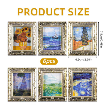 JHGCVX Miniature Dollhouse Accessories for Dollhouse Furniture on 1:12 Scale, Dollhouse Picture Frame for Miniature Home Wall Decoration Mural Model