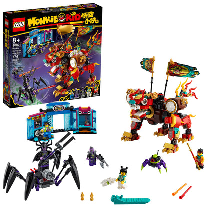 LEGO Monkie Kid: Monkie Kid's Lion Guardian 80021 Building Kit; Cool Mech Toy for Kids; Battle Playset Featuring a Mech, Battle Rig, Buildable Arcade
