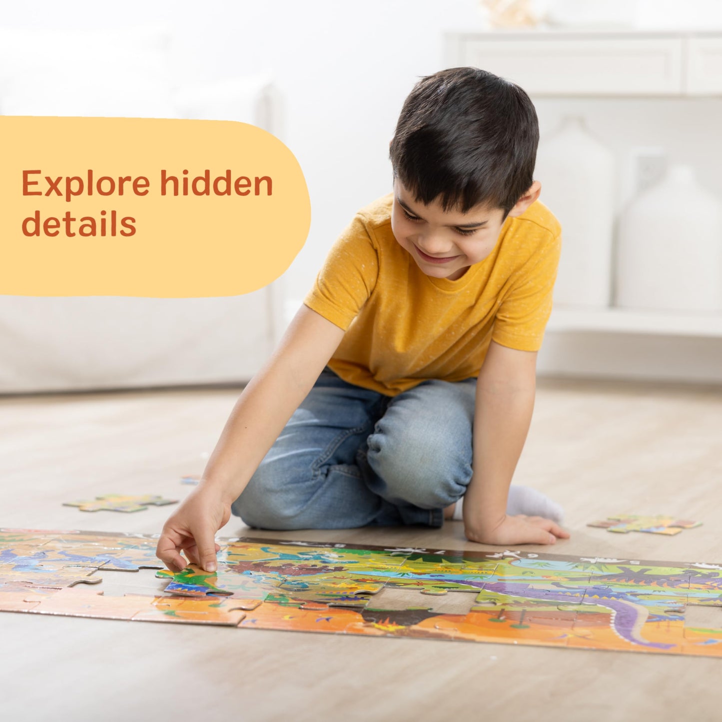 Melissa & Doug Land of Dinosaurs Jumbo Floor Puzzle 48-Piece Toy
