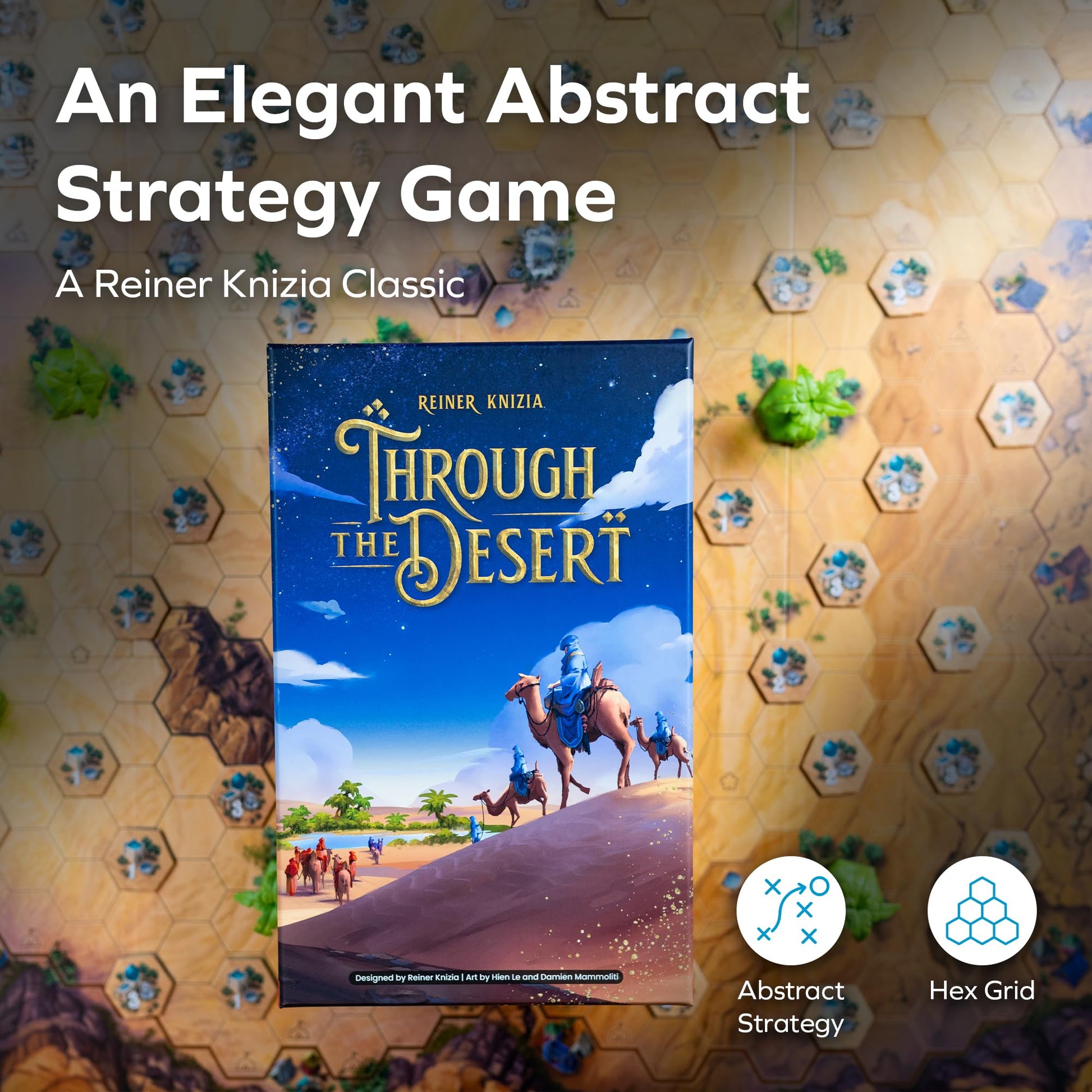 Allplay Through The Desert - Classic Strategy Board Game - Approachable, Elegant, Tactical - One of The Great Strategy Board Games for Adults - Also