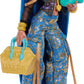 Monster High Doll, Cleo De Nile in Crop Top and Golden Denim Cargo Pants with Pet Snake Hissette and 7 Accessories Like Salad, Smoothie and Purse
