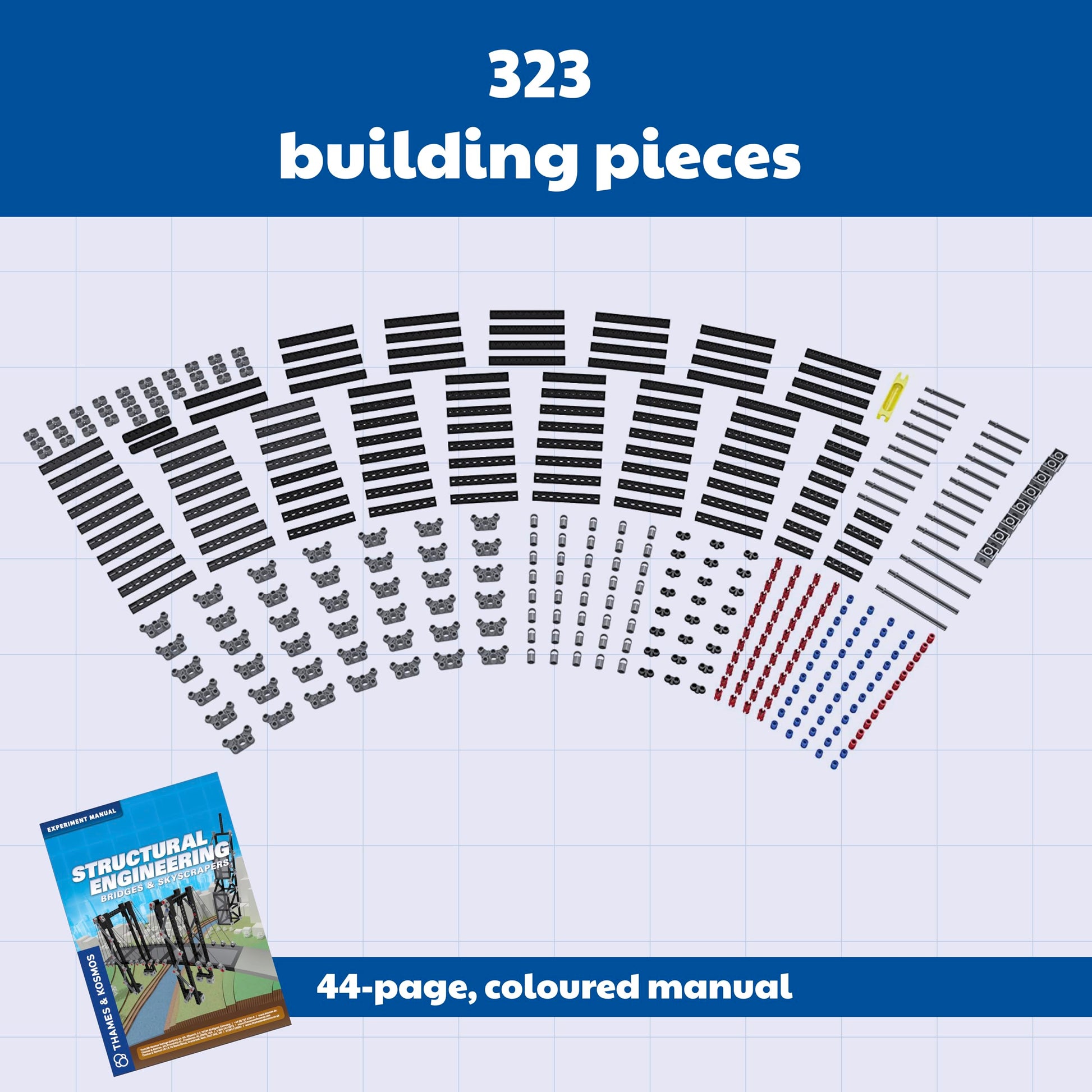 Thames & Kosmos | Structural Engineering: Bridges & Skyscrapers | Science & Engineering Kit | Build 20 Models | Learn about Force, Load, Compression