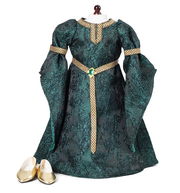 Celtic Princess Medieval Dress and Shoes Fits 18" American Girl Dolls