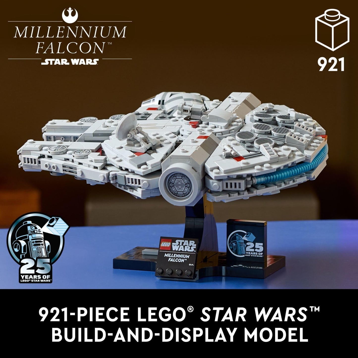 LEGO Star Wars Millennium Falcon 25th Anniversary Collectible - DIY Building Set for Adults, Men & Women, Ages 18+ - A New Hope Model with Display