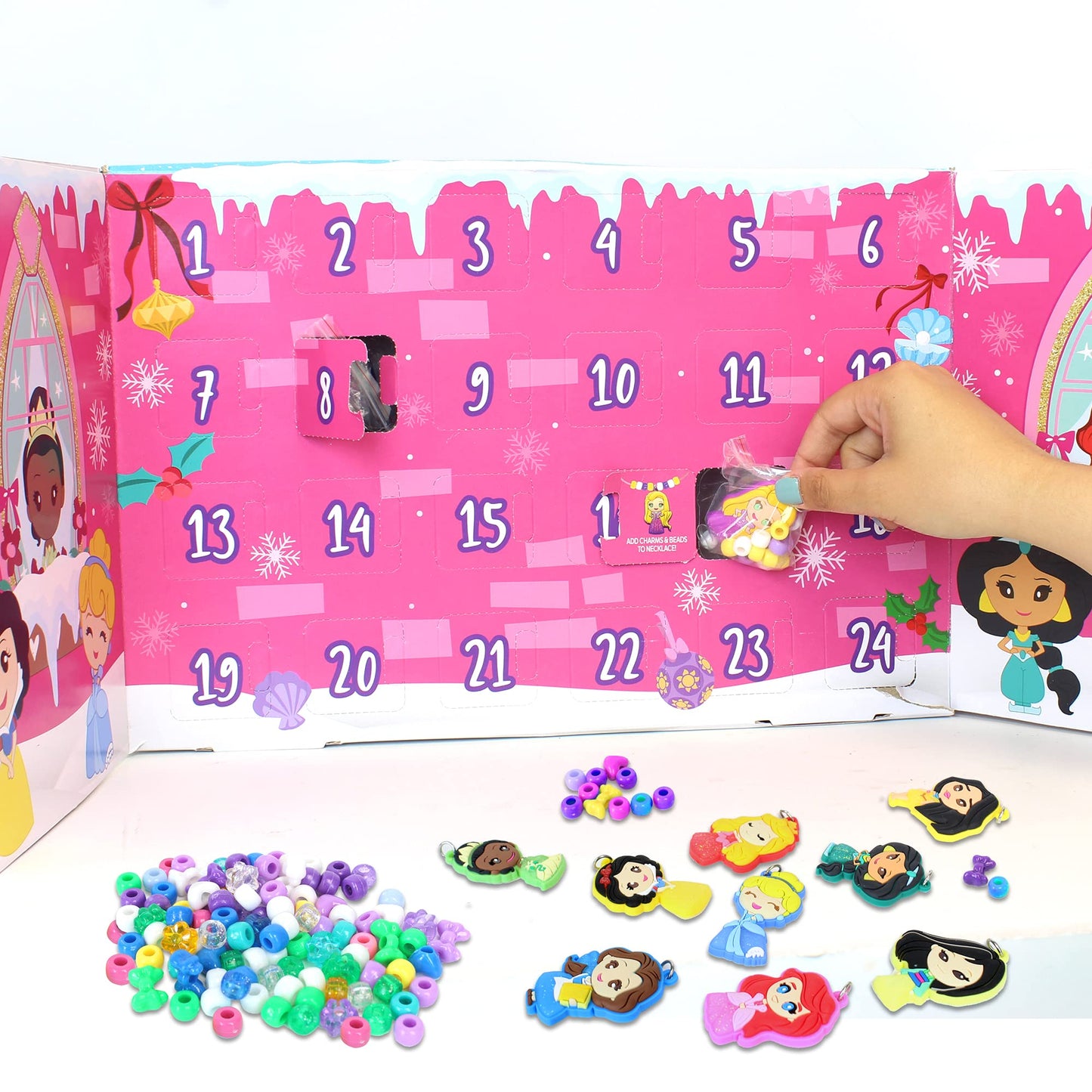 Tara Toys: Disney Princess DIY Jewelry Activity Necklace Advent Calendar, Fun and Easy to do, for Your Little Princess, for Ages 3 and up
