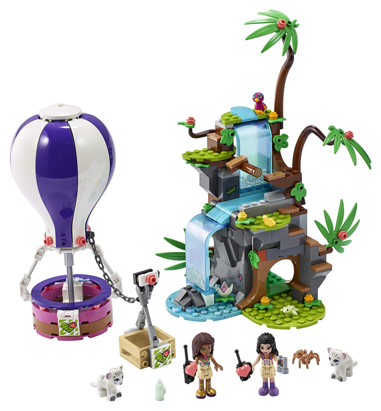 LEGO Friends Tiger Hot Air Balloon Jungle Rescue 41423 Friends Adventure Set Features a Toy Hot Air Balloon Friends Buildable Figures for Hours