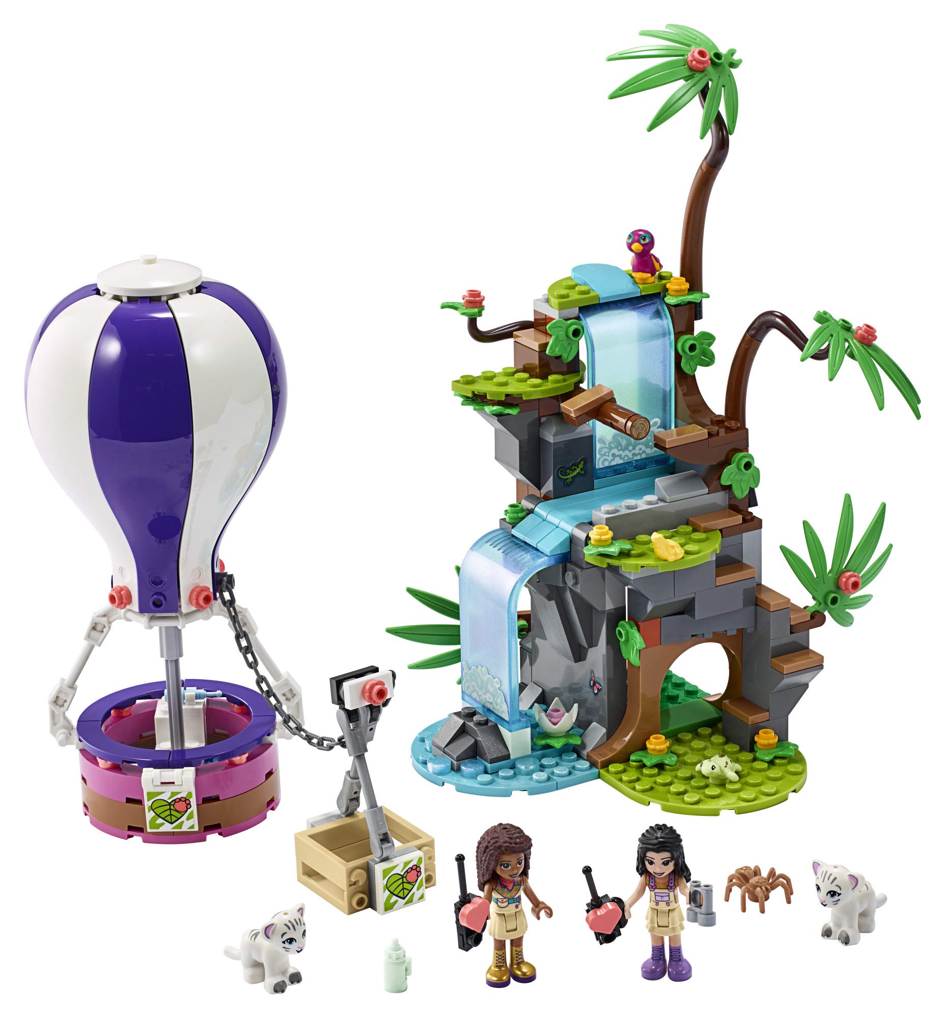 LEGO Friends Tiger Hot Air Balloon Jungle Rescue 41423 Friends Adventure Set Features a Toy Hot Air Balloon Friends Buildable Figures for Hours