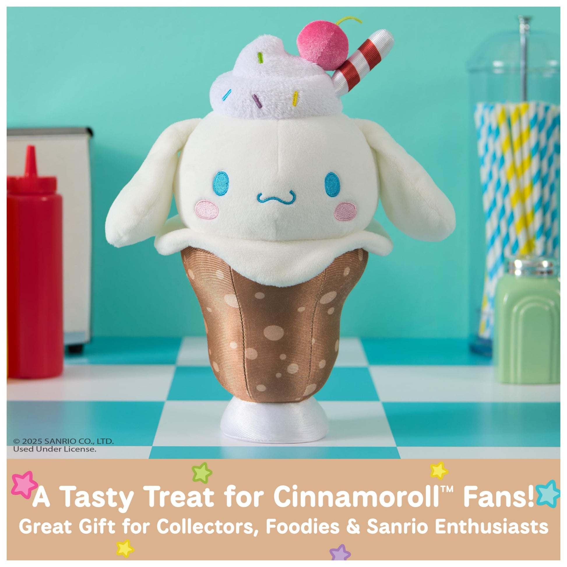 GUND Sanrio Cinnamoroll Root Beer Float 8-Inch Plush Toy for Ages 1+