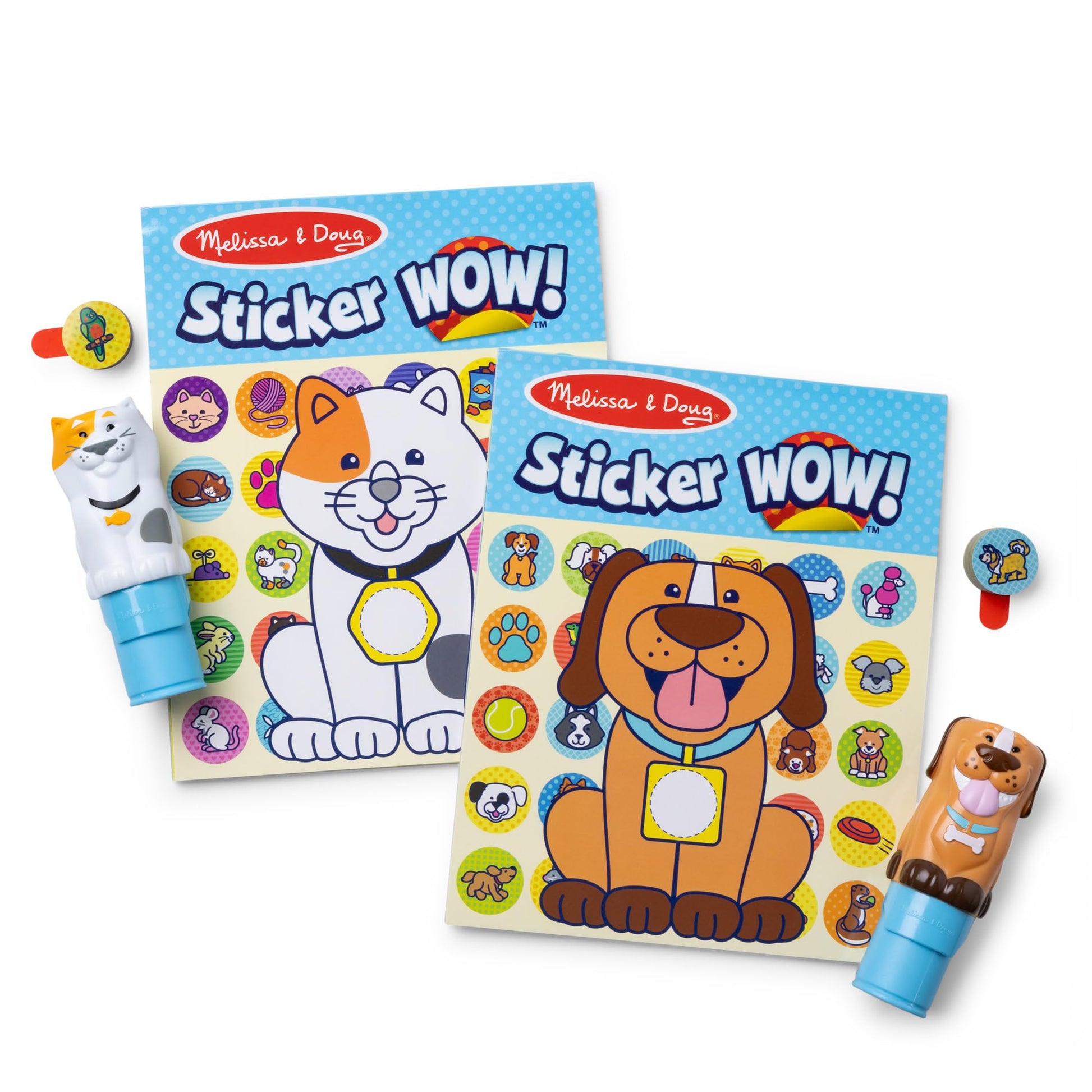 Melissa & Doug Sticker Wow!® Pets Value Pack, 2-Pack Dog & Cat Stamper Toy
