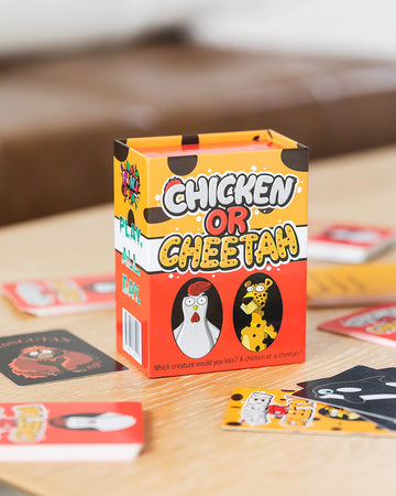 PBN'J Games LLC Chicken or Cheetah - A New Family Card Game Where Kooky Answers Keep the Laughs Coming! for Ages 4 to 104. Which Creature's Teeth