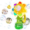 ChainnForces Flower Bubble Machine for Kids, Rechargeable Sunflower Bubble Maker with Lights, Portable Automatic Bubble Blower Toy for Toddlers