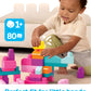 MEGA BLOKS First Builders Toddler Blocks Toys Set, Big Building Bag Collection with 80 Pieces and Storage, Pink, Ages 1+ Years