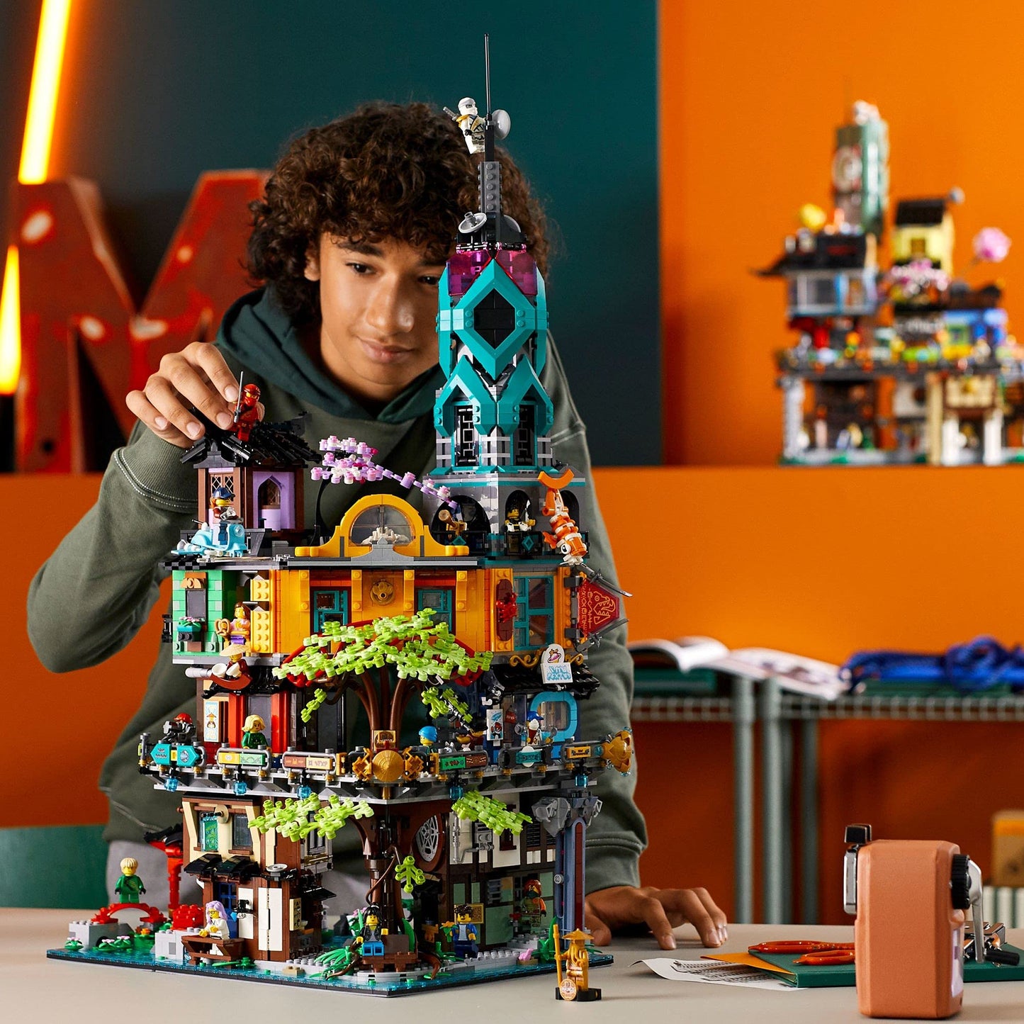 LEGO NINJAGO NINJAGO City Gardens 71741 Building Kit; Ninja House Playset Featuring 19 Minifigures, New 2021 (5,685 Pieces), Multicolor