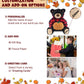 DolliBu Super Soft Plush Black Bear with Red Plaid Hoodie Stuffed Animal with Pumpkin Decor - Plush Animal for Fall, Halloween and Thanksgiving