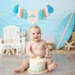 Big One Surf High Chair Banner - Wave 1st Birthday Decoration for Boys, Tassel Garland