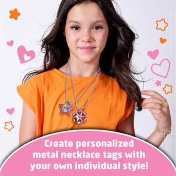 Small World Toys Kids Jewelry Making Kit: Just for Girls Tags Make Your Own Jewelry Necklace Making Kit, DIY Jewelry Kit for Girls, Crafts for Girls