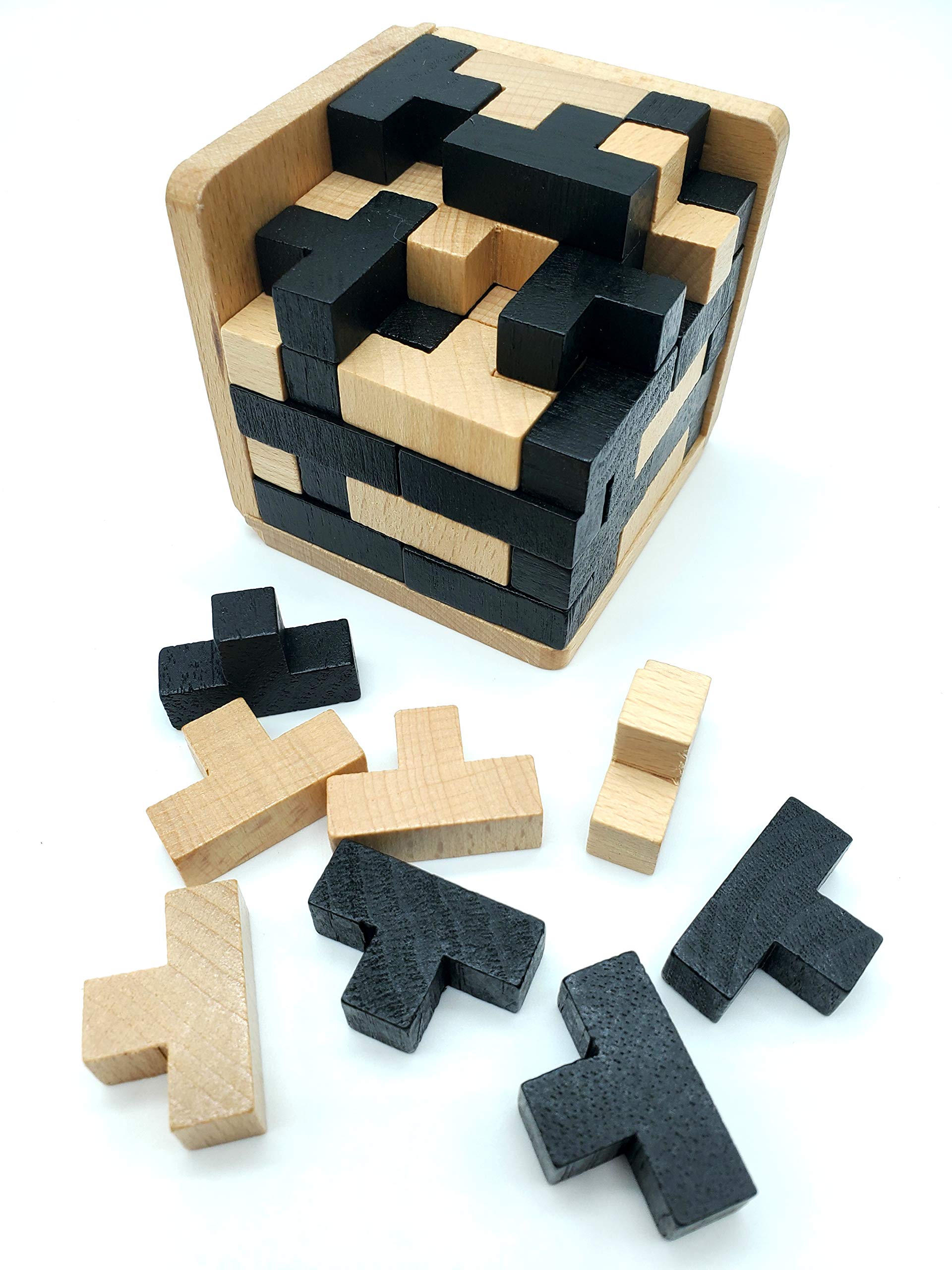 Brain Teaser Puzzles for Adults - Mind Brain Puzzles - Cube Wood Puzzle
