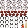 FIONUPI 40 PCS Western Themed Party Decorations Mini Horseshoes Cowboy Hats Wagon Wheels Retro Table Centerpieces for Cowboy Cowgirls Wedding Birthday