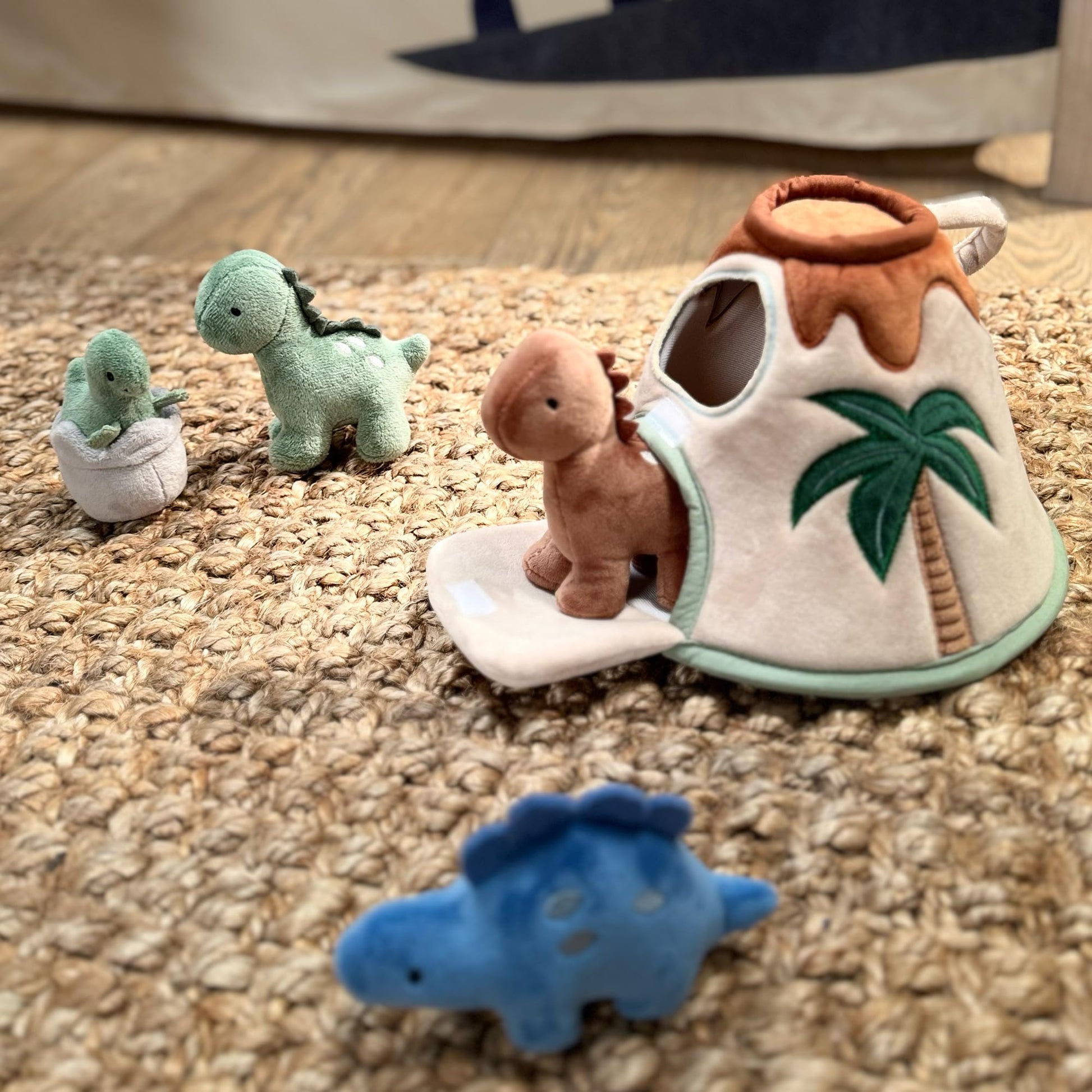 Lambs & Ivy Dino-Might Plush Dinosaur Volcano Interactive Soft Toy Play Set