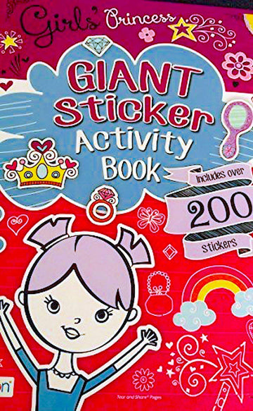 Bendon Girls' Princess Giant Sticker Activity Book (Includes Over 200 Stickers)