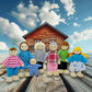 HYSTYLE 7 Pack Wooden Dollhouse Family Dolls Pretend Play Figures, Family Role Play Pretend Play People Figures