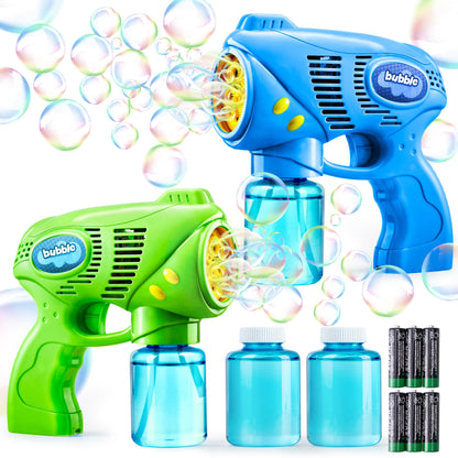 JOYIN 2 Kids Bubble Gun with 2 Bottles Refill Solution, Bubble Machine Gun for Toddlers Kids 4-8, Party Favors, Summer Toy, Outdoors, Easter, Birthday