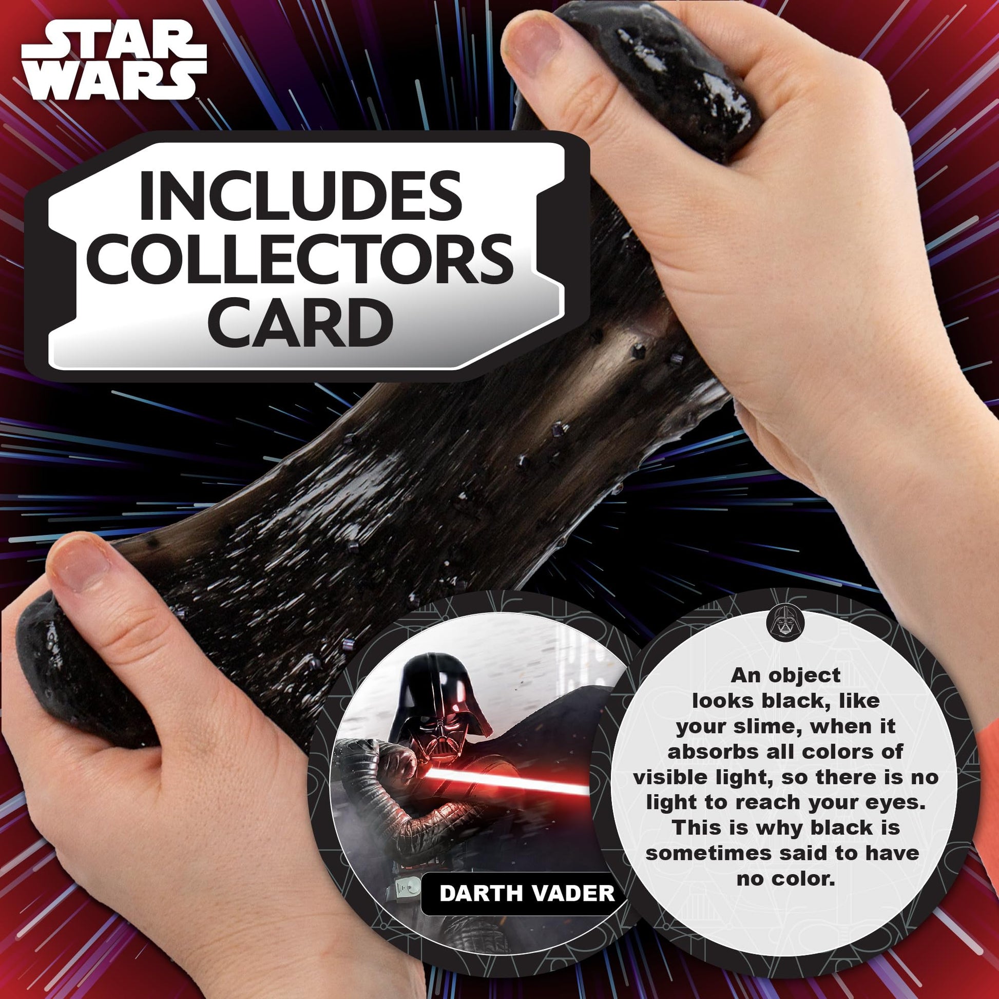 STAR WARS Vader Black Slime, 8 oz Galaxy Slime, Pre-Made Darth Vader Slime, Party Favors for Kids, Perfect for Goodie Bags, Desk Toys, Star Wars