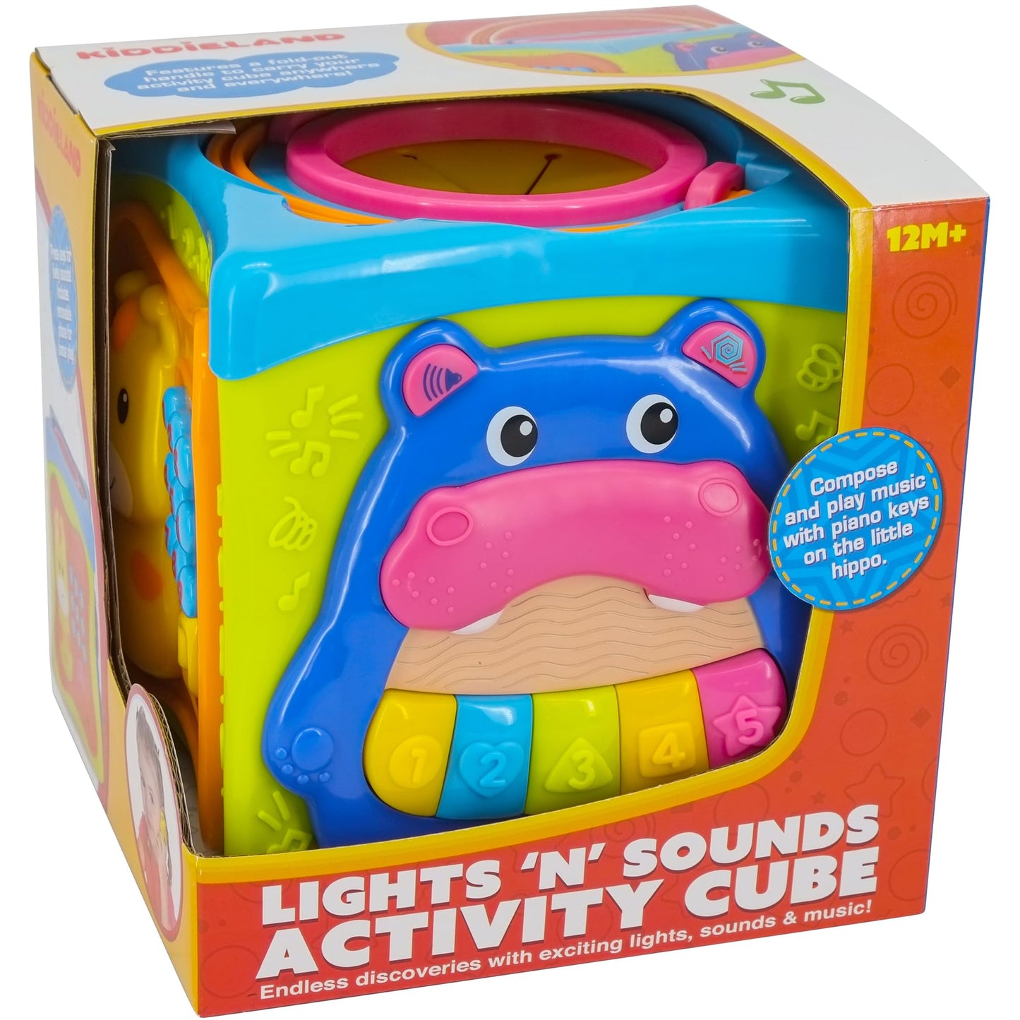 Kiddieland Light & Sound Activity Cube - Toddler Musical Shape Sorter Toy