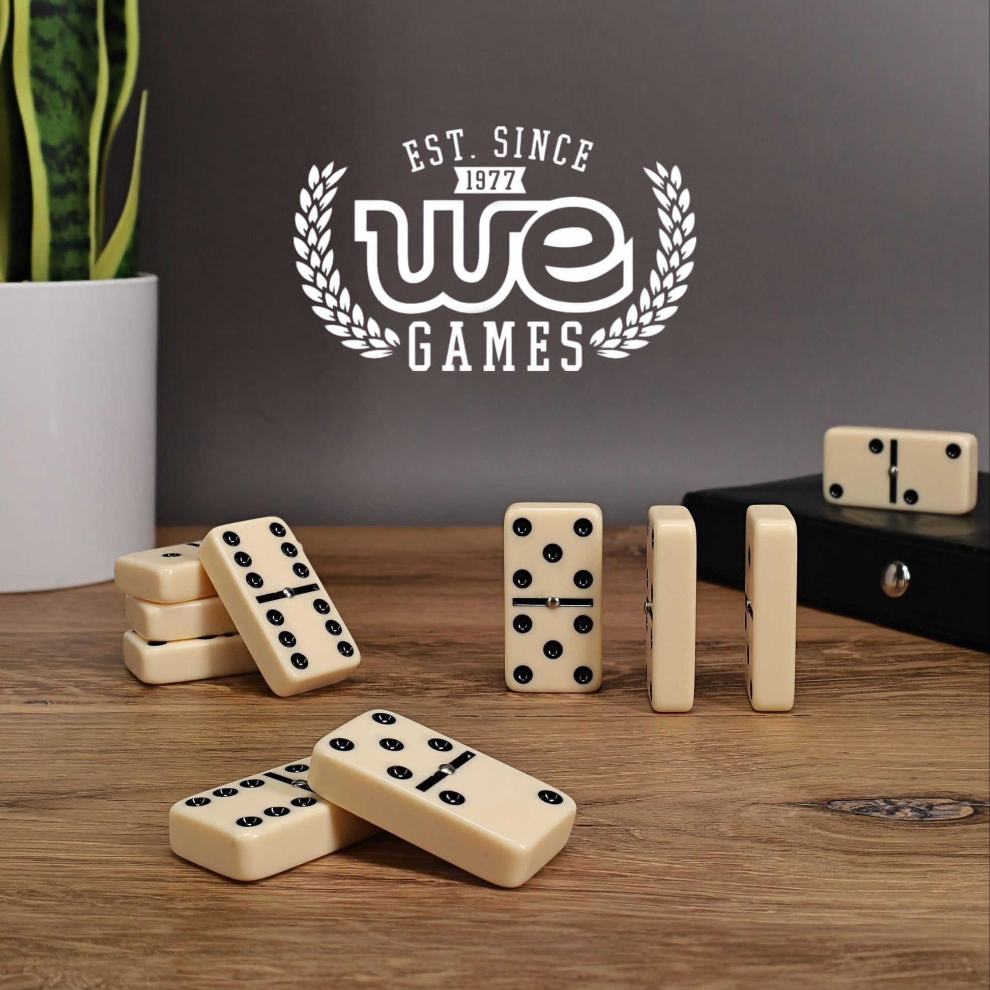 Double Six Dominoes with Spinners - White Tiles