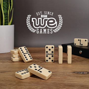 Double Six Dominoes with Spinners - White Tiles