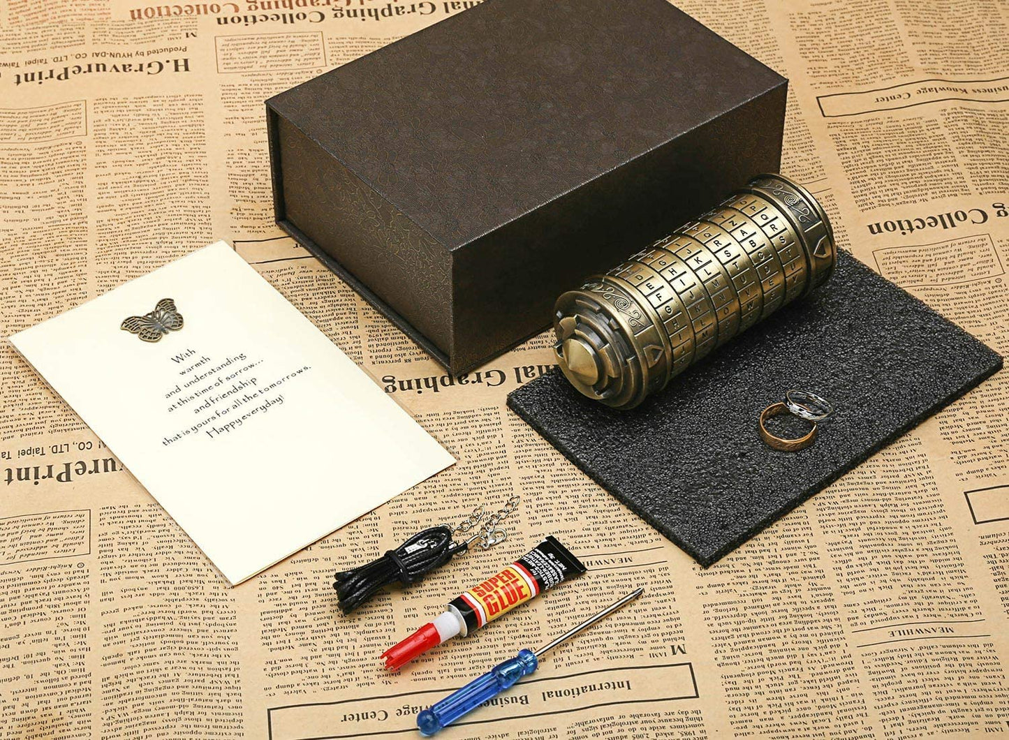 Cryptex Da Vinci Code Money Puzzle Box for Cash Gift Puzzle Boxes with Hidden Compartments Valentine's Day Gift for Boy Birthday Gifts for Her Gifts