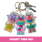 ORB Cuties Keychain Charms Assorted Blind Box 3 Pack - 3 Individual Bubble Keychain Toys - Collectible Themed Animal Figure Charms for Backpacks
