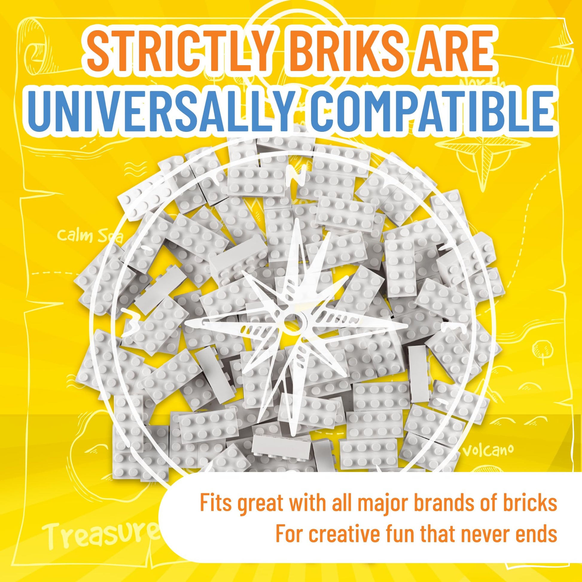 Strictly Briks Classic Bricks Starter Kit - Creative Building Blocks Set - Stackable White 2x4 Kids Blocks - Compatible with Major Brick Brands - 96