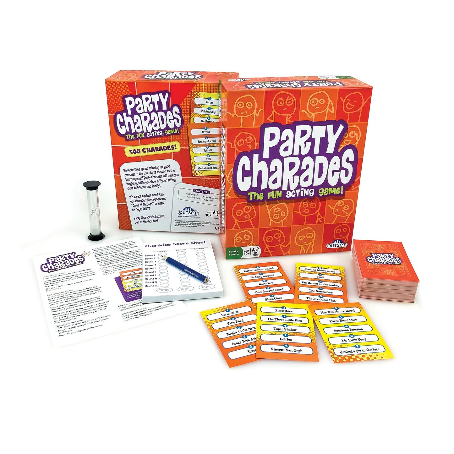 Outset Media- Party Charades Game - Family-Friendly Fun with 500 Charades Cards and Timer - Group Game Night Essential, Ages 10 and up, Amazon