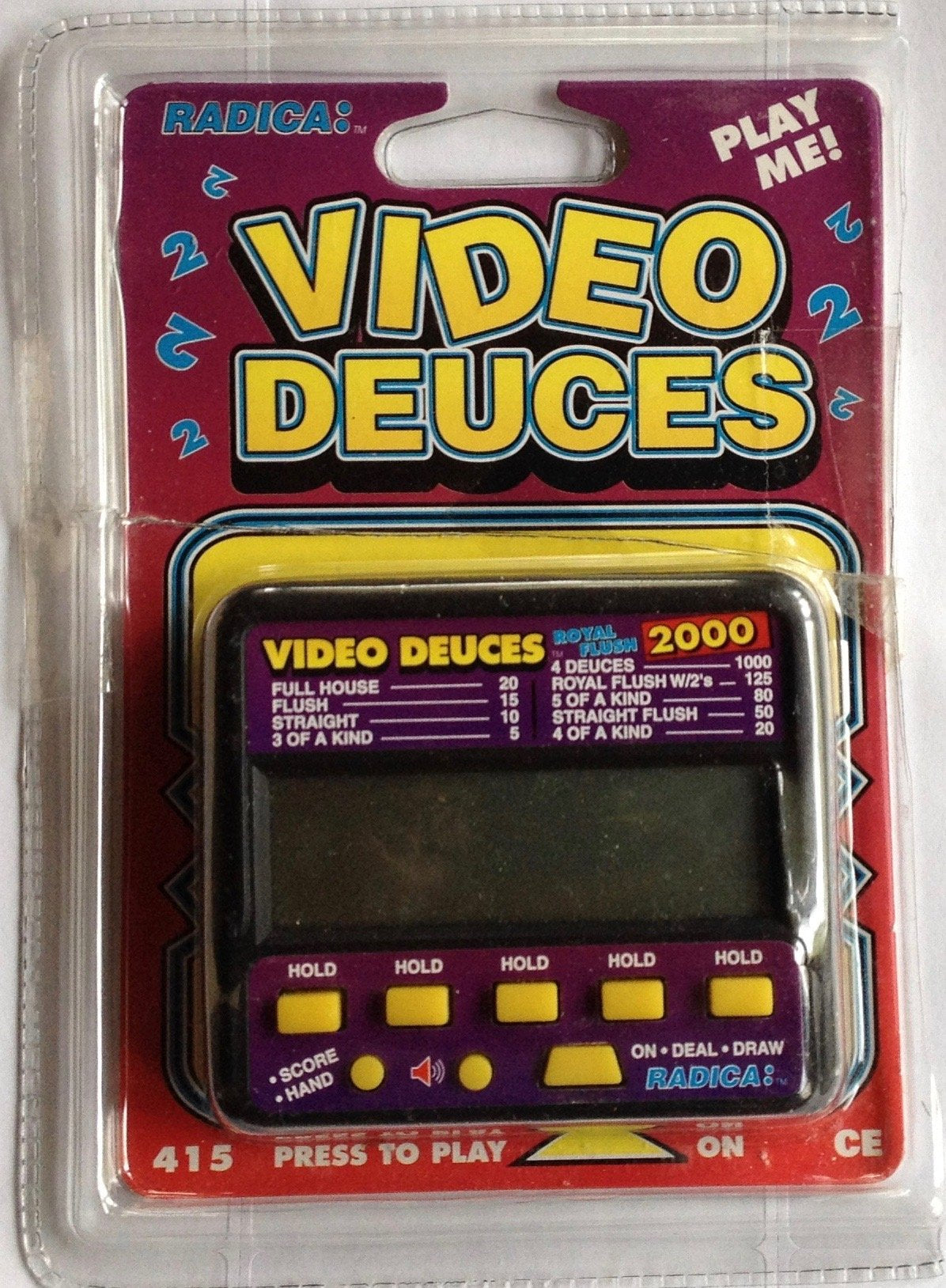 Radica Video Deuses Electronic HANDHELD Game Royal Flush 2000 #415