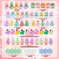 ZXSWEET 60 PCS Christmas Mini Resin Figures Glow in The Dark Miniature Figurines Aquarium Ornaments Charms for Garden Dollhouse Aquarium Home