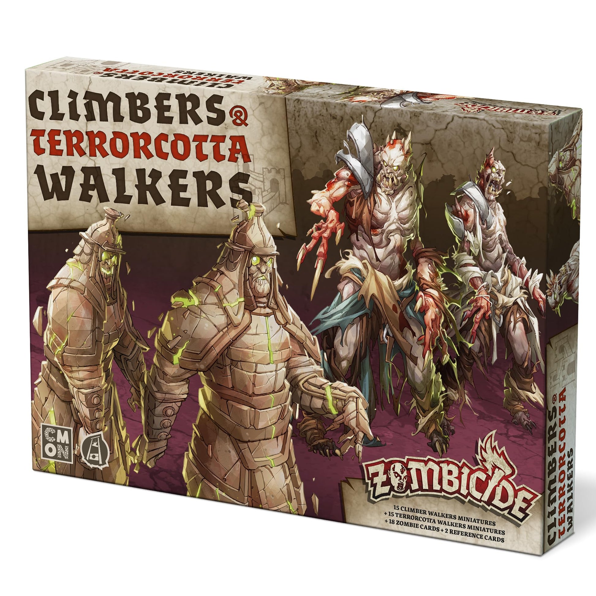 Zombicide White Death: Climbers & Terrorcotta Walkers Expansion - Add 30 New Minis! Cooperative Strategy Game with Tabletop Miniatures, Ages 14+, 1-6