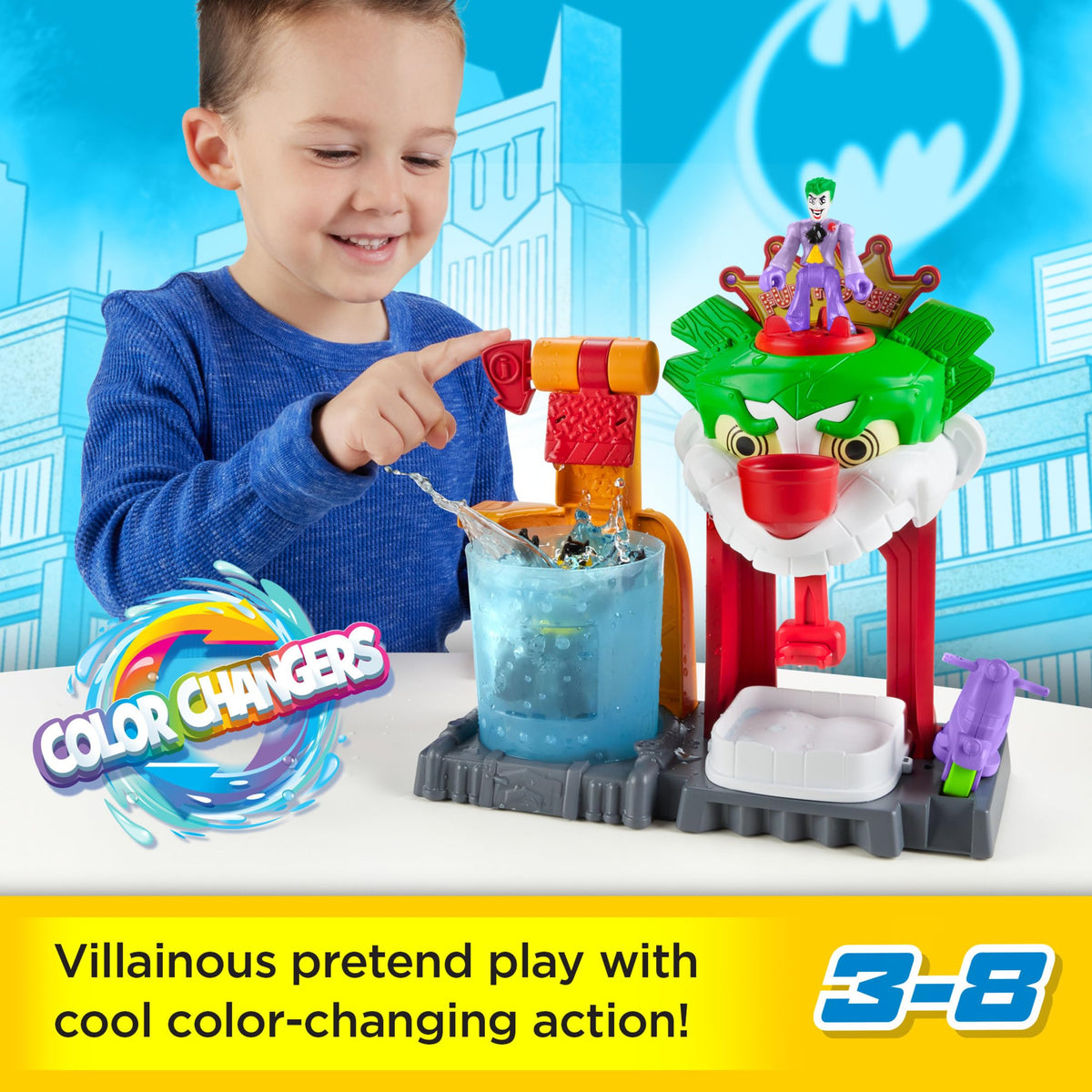 Fisher-Price Imaginext DC Super Friends Batman Toy Color Changers The Joker Funhouse Playset for Preschool Pretend Play Kids Ages 3+ Years