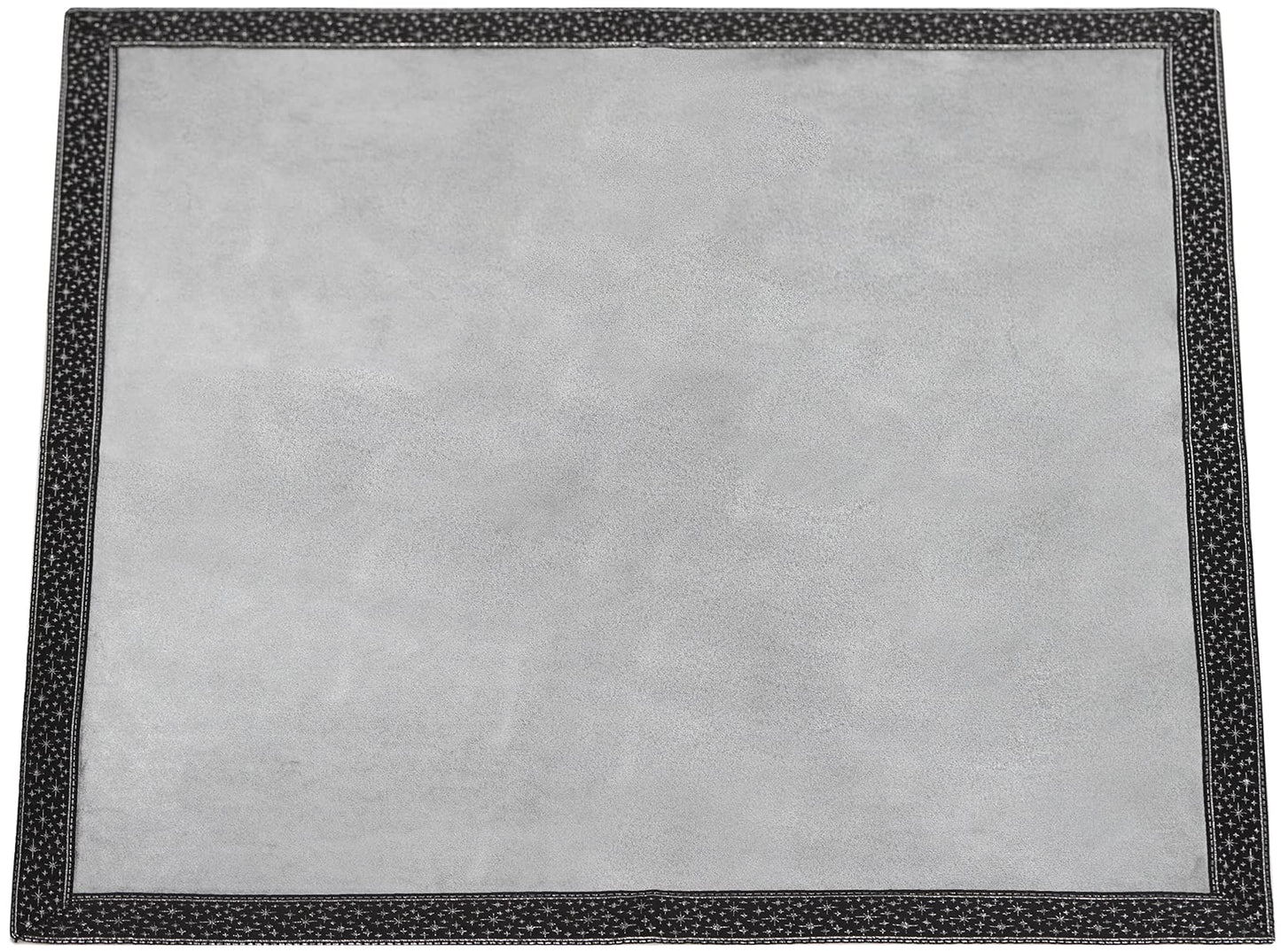 DOARLUO Altar Tarot Table Cloth - 25.6 x 25.6 Inch - Divination Wicca Velvet with Tarot Cards Bag Pouch (Grey(Silver lace))