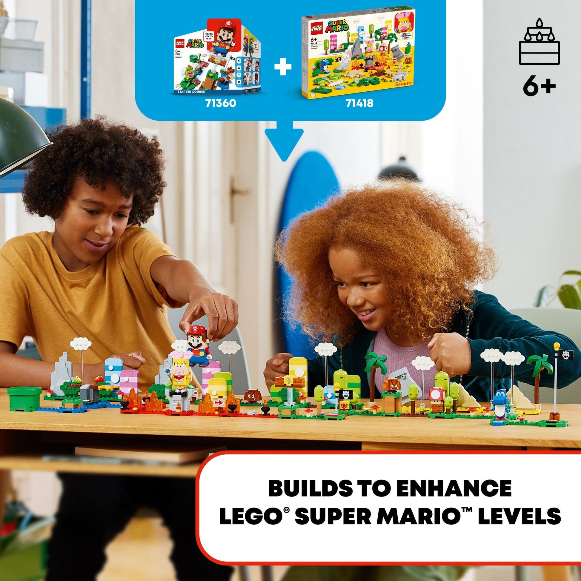 LEGO Super Mario Creativity Toolbox Maker Set 71418, Create Your Own Levels with Figures, Grass, Desert and Lava Builds, Starter Course Expansion, Toy