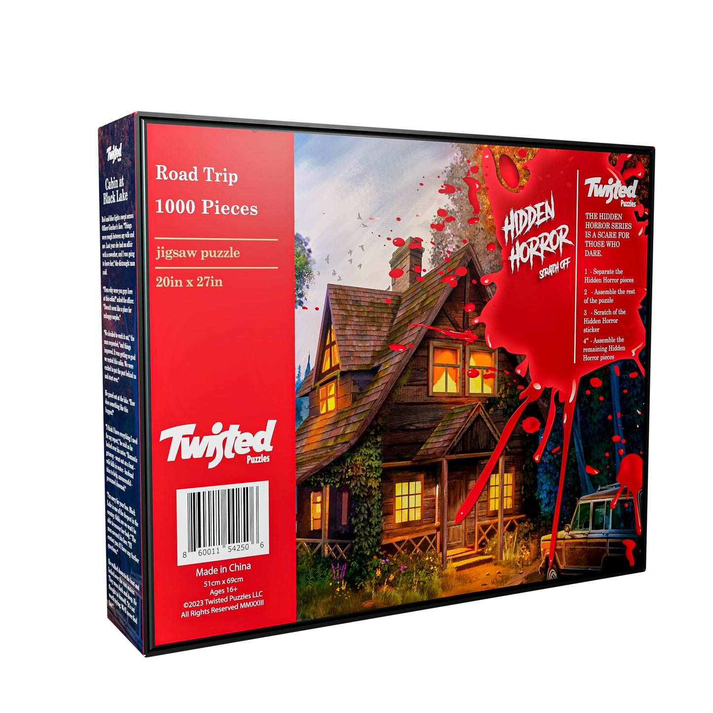 Twisted Puzzles - Hidden Horror Series: Cabin at Black Lake, 1000 Piece Adult Jigsaw Puzzle, Halloween Puzzle, A Scare for Those Who Dare