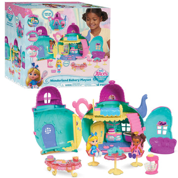 Just Play Disney Junior Alice’s Wonderland Bakery Playset and Toy Figures, 15 Pieces, Officially Licensed Kids Toys for Ages 3 Up, Amazon Exclusive