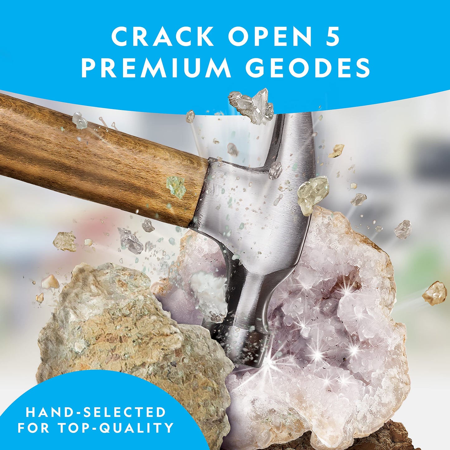 National Geographic Break Open 5 Jumbo Geodes Earth Science Kit for Kids