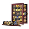 Jinchuan Military Challenge Coin Display Case Lockable Cabinet Rack Holder Shadow Box with Removable 2 Grooves Shelves and Anti Dust Door for Casino