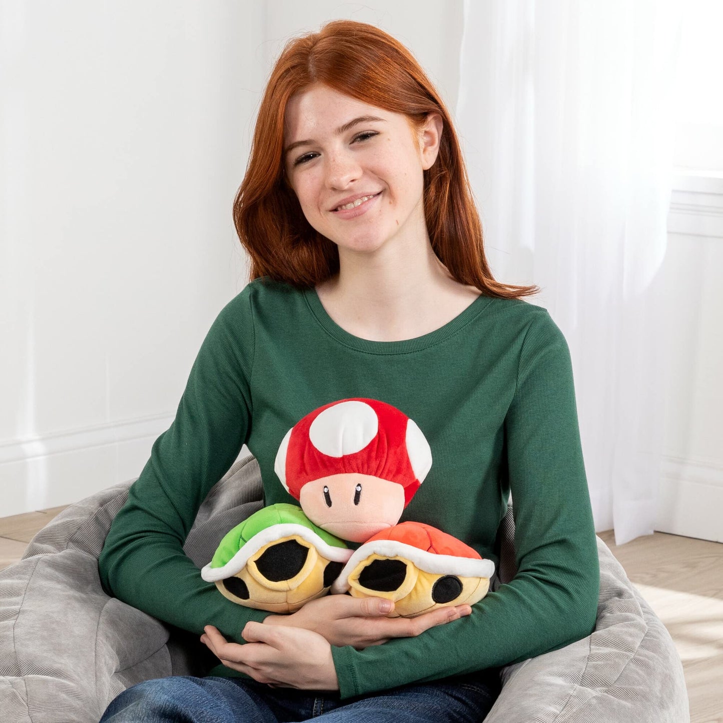 Club Mocchi-Mocchi- Mario Kart Plush - Red Shell Plushie - Squishy Mario Plushies - Squishy Toys and Cute Stuffed Animals - Gaming Room Decor - Video