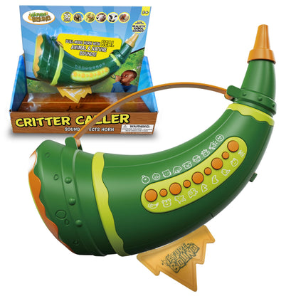 Critter Caller Sound Effects Horn for Kids - Over 30 Real Animal & Nature Sounds When You Blow in Horn -Nature Toy for Outdoor Exploration, Pretend